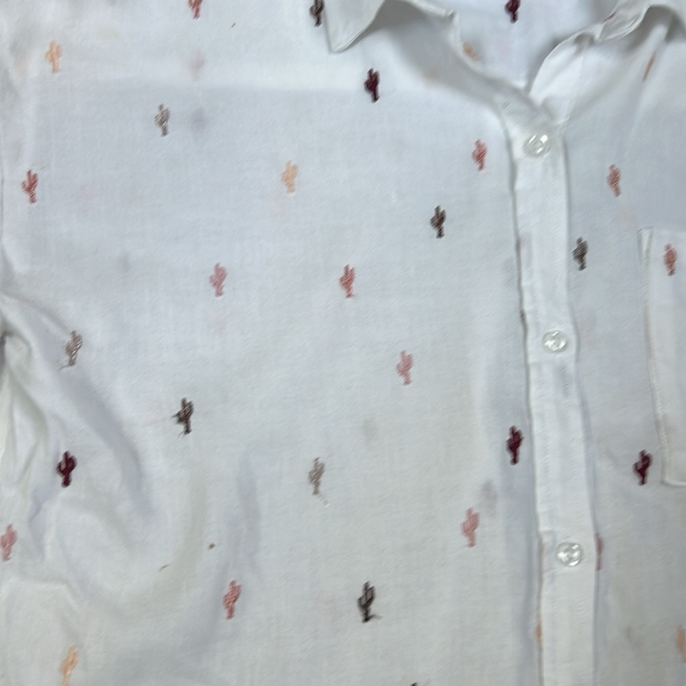 Rails Cactus Print Button Front Top Size Small - image 4